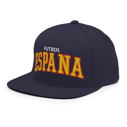 Espana Futbol Soccer Letterman Varsity Block Snapback Hat Navy