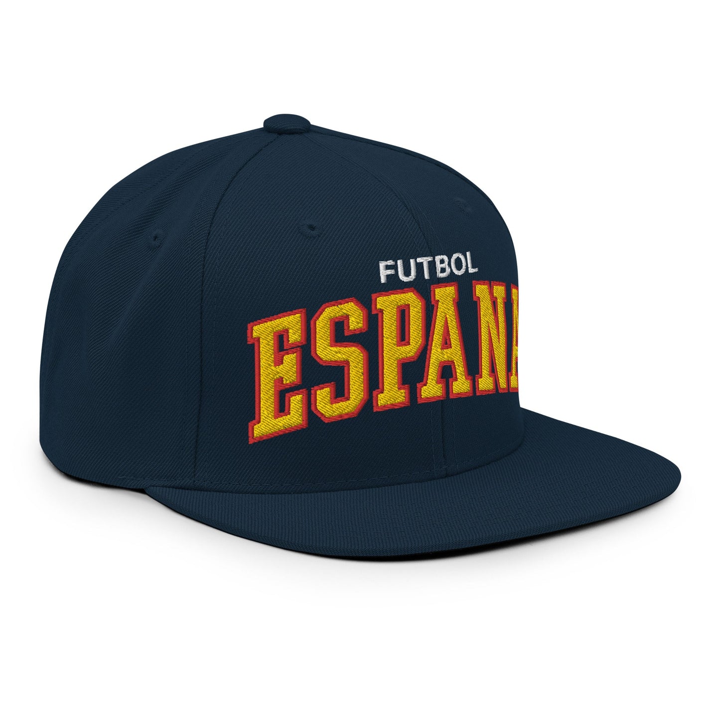 Espana Futbol Soccer Letterman Varsity Block Snapback Hat Dark Navy