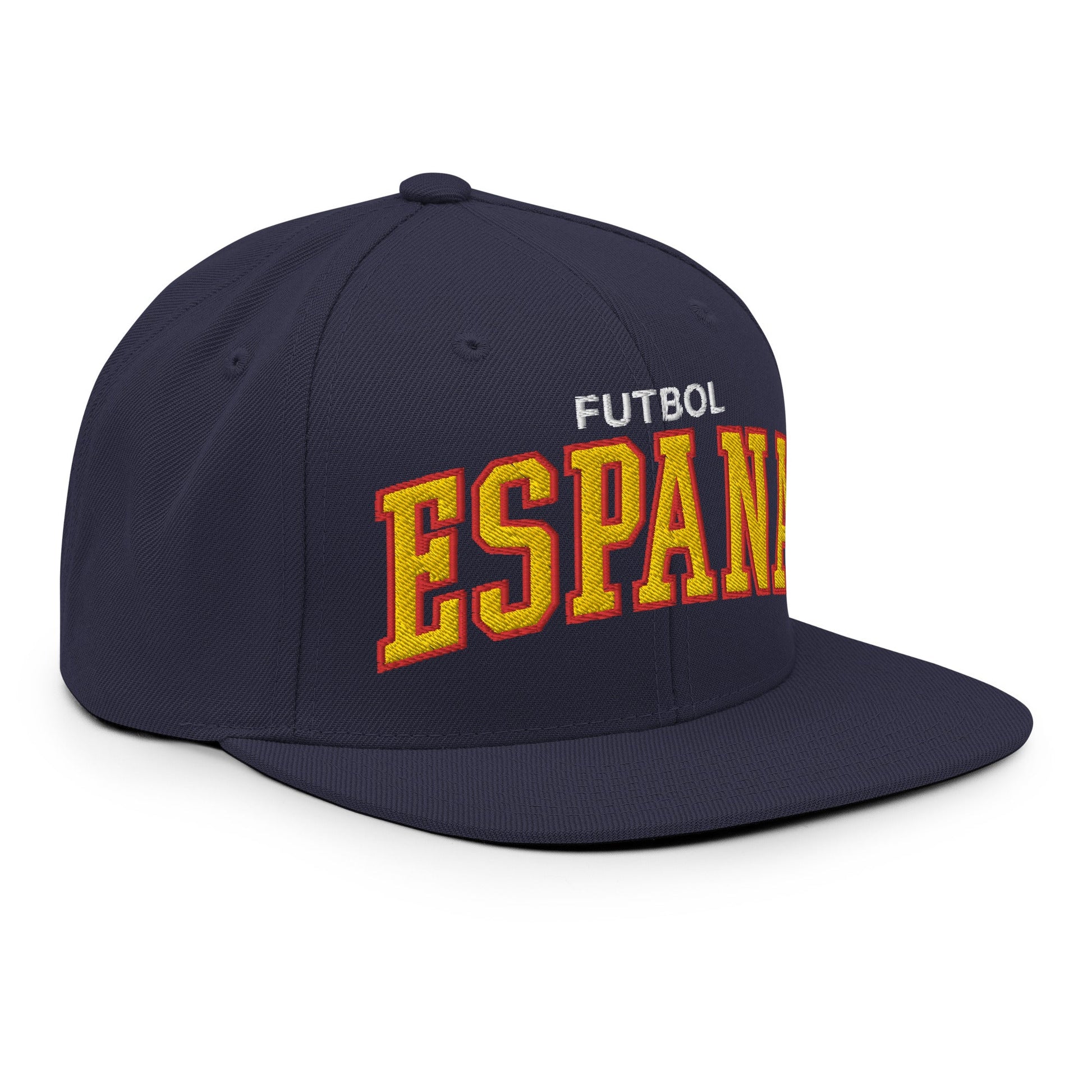 Espana Futbol Soccer Letterman Varsity Block Snapback Hat Navy