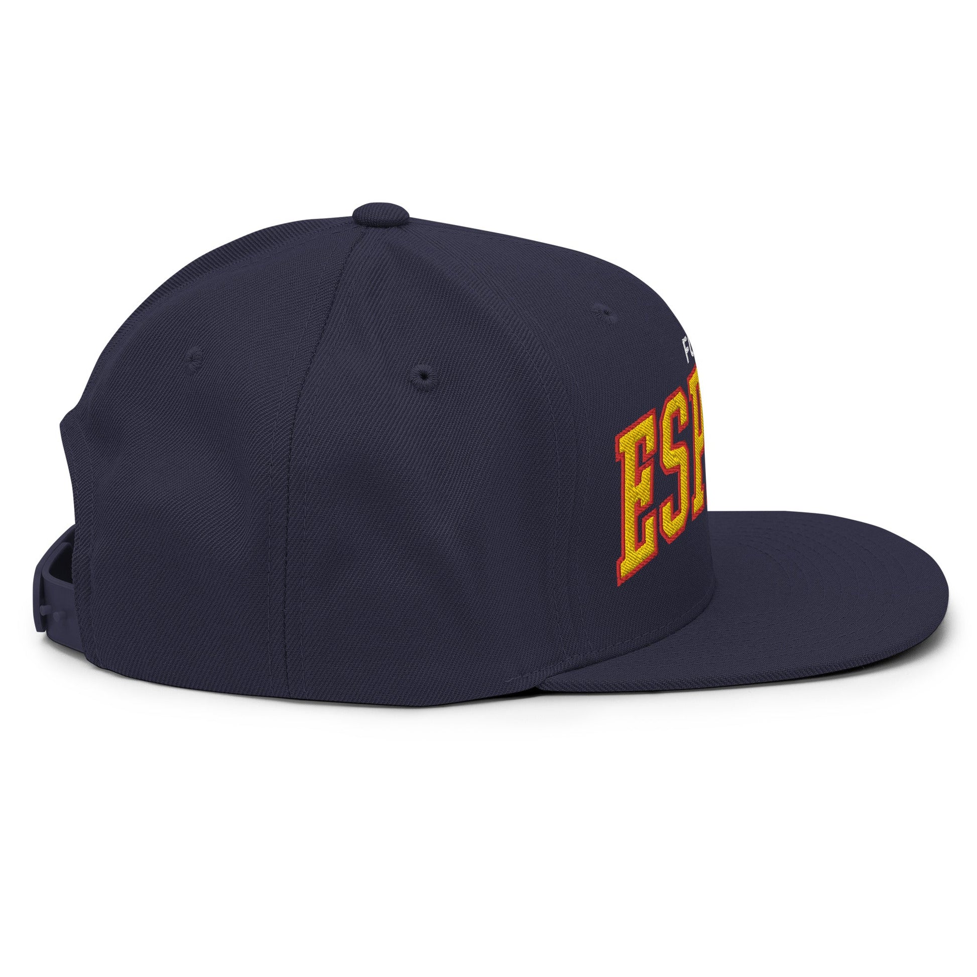 Espana Futbol Soccer Letterman Varsity Block Snapback Hat Navy