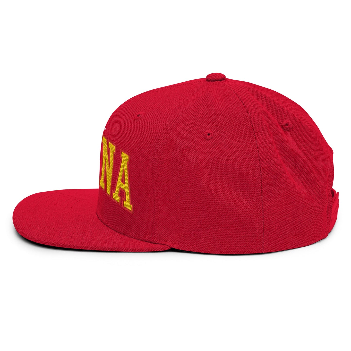 Espana Futbol Soccer Letterman Varsity Block Snapback Hat Red