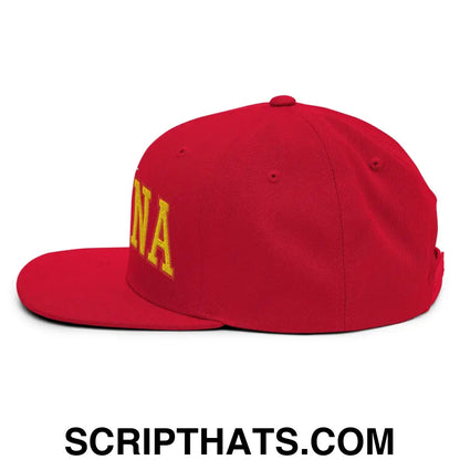 Espana Futbol Soccer Letterman Varsity Block Snapback Hat Red