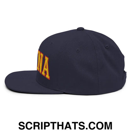 Espana Futbol Soccer Letterman Varsity Block Snapback Hat Navy