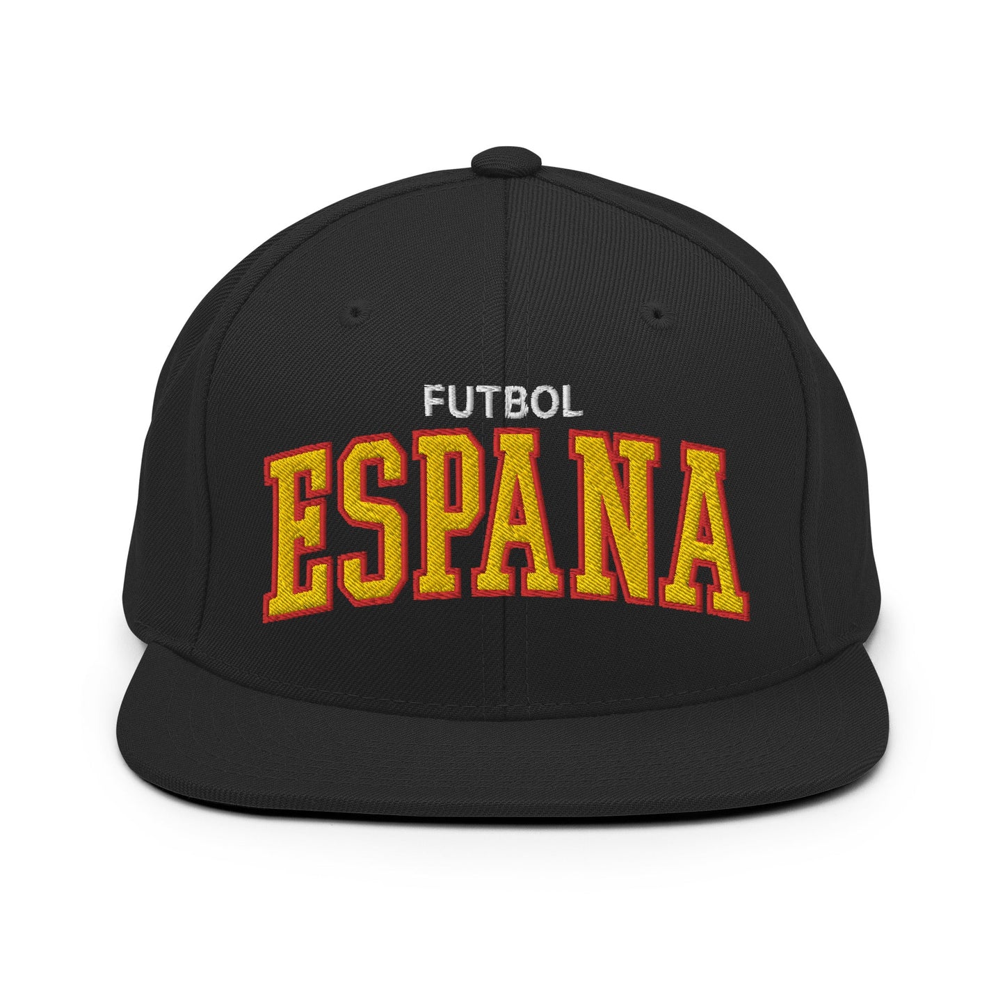 Espana Futbol Soccer Letterman Varsity Block Snapback Hat Black