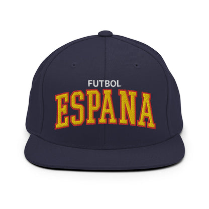 Espana Futbol Soccer Letterman Varsity Block Snapback Hat Navy