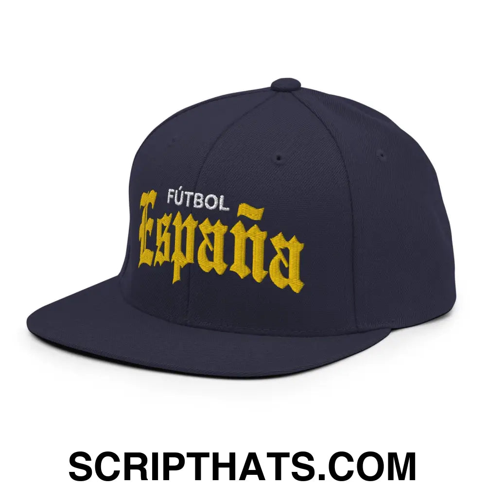 Espana Futbol Soccer Old English OG Snapback Hat Navy