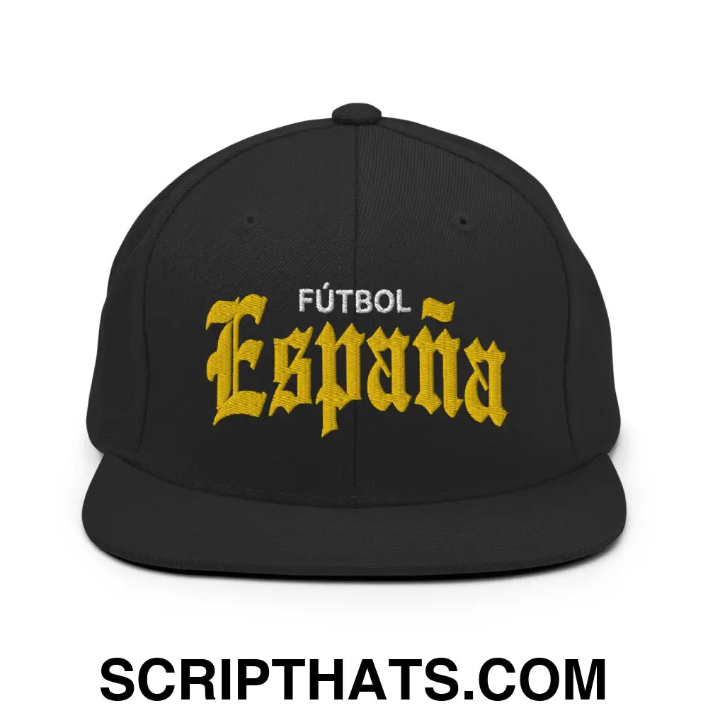 Espana Futbol Soccer Old English OG Snapback Hat Black