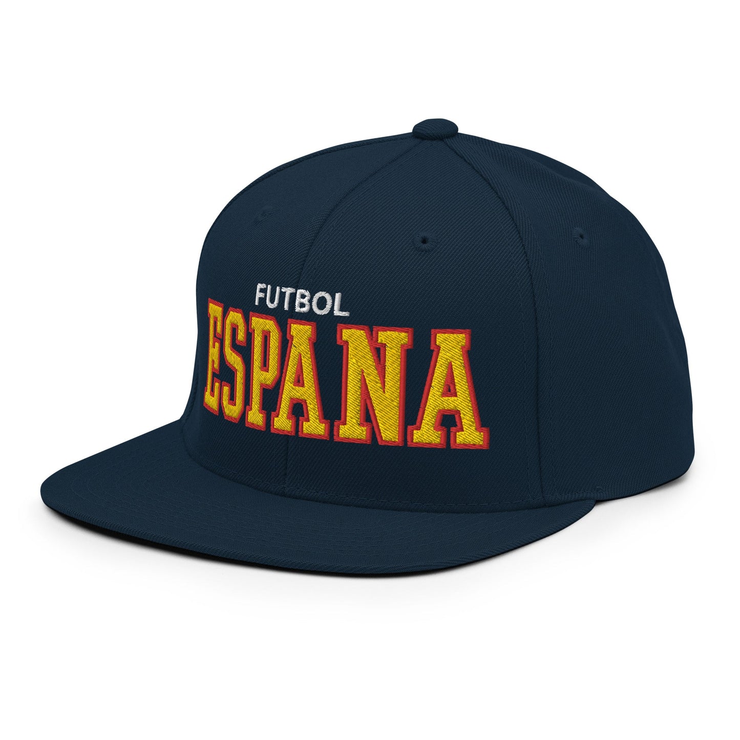 Espana Futbol Soccer Varsity Letterman Block Snapback Hat Dark Navy