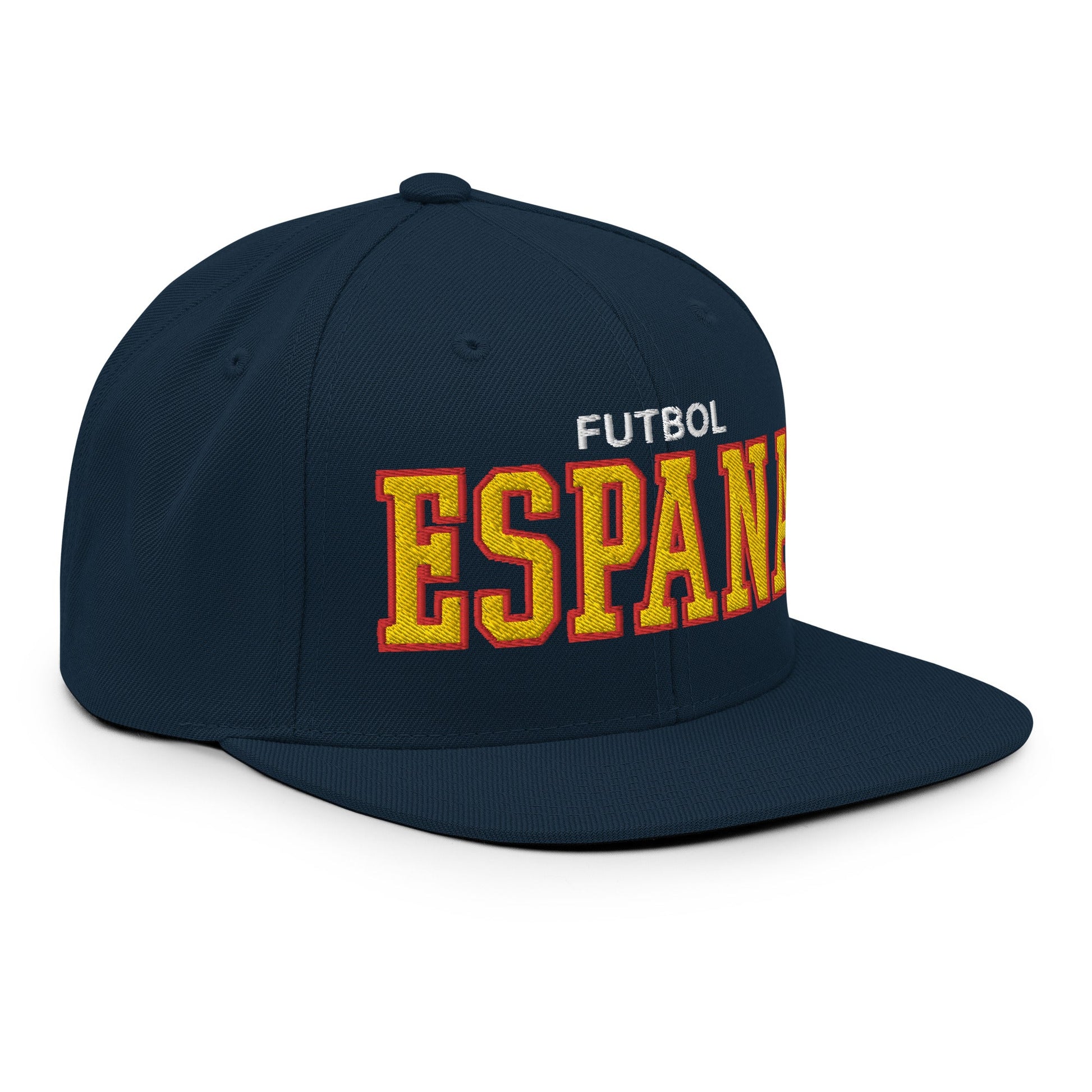 Espana Futbol Soccer Varsity Letterman Block Snapback Hat Dark Navy