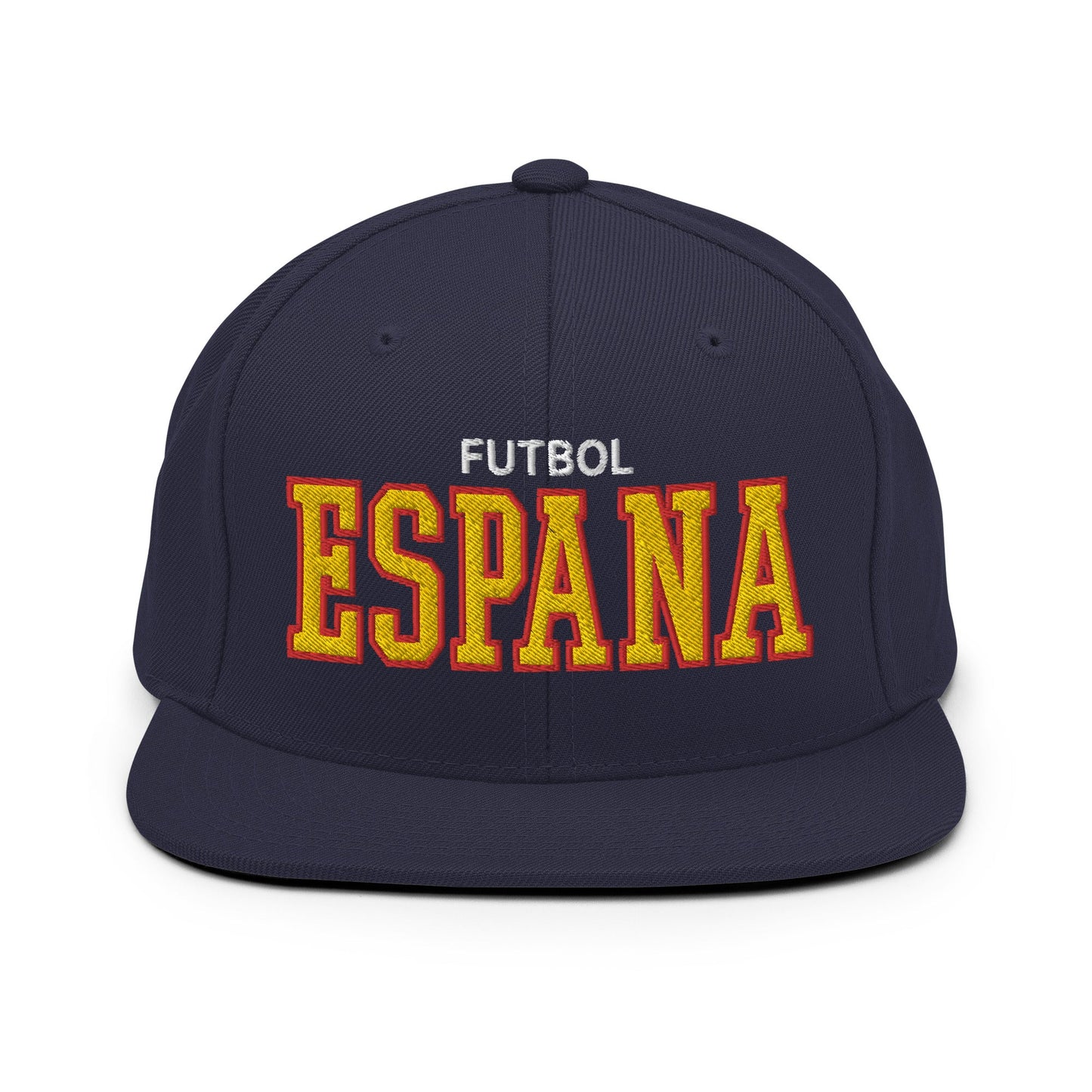 Espana Futbol Soccer Varsity Letterman Block Snapback Hat Navy