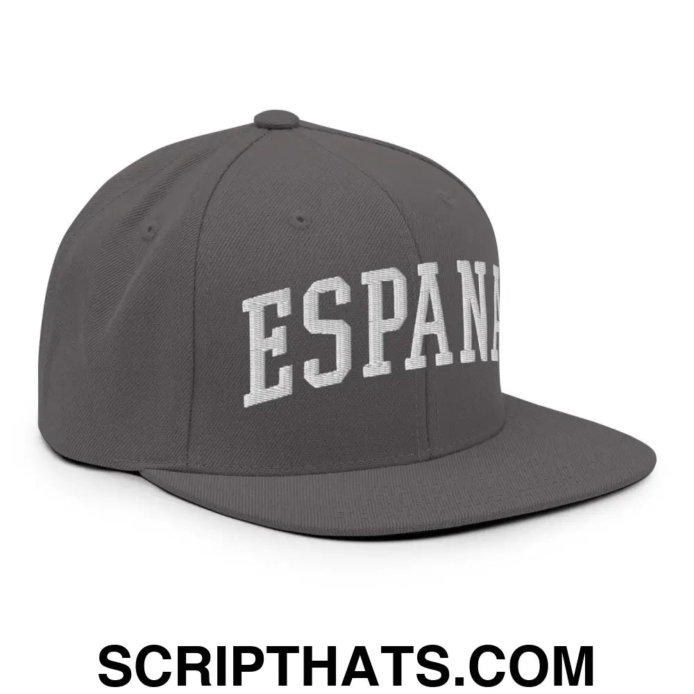 Espana Letterman Varsity Block Snapback Hat Dark Grey