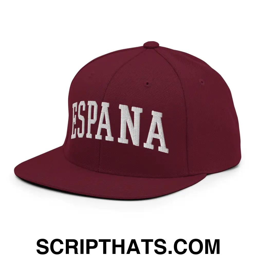 Espana Letterman Varsity Block Snapback Hat Maroon