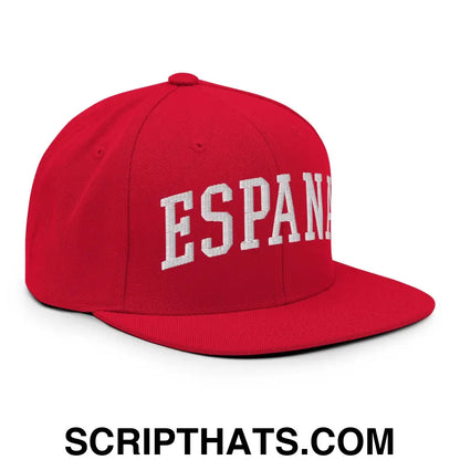 Espana Letterman Varsity Block Snapback Hat Red