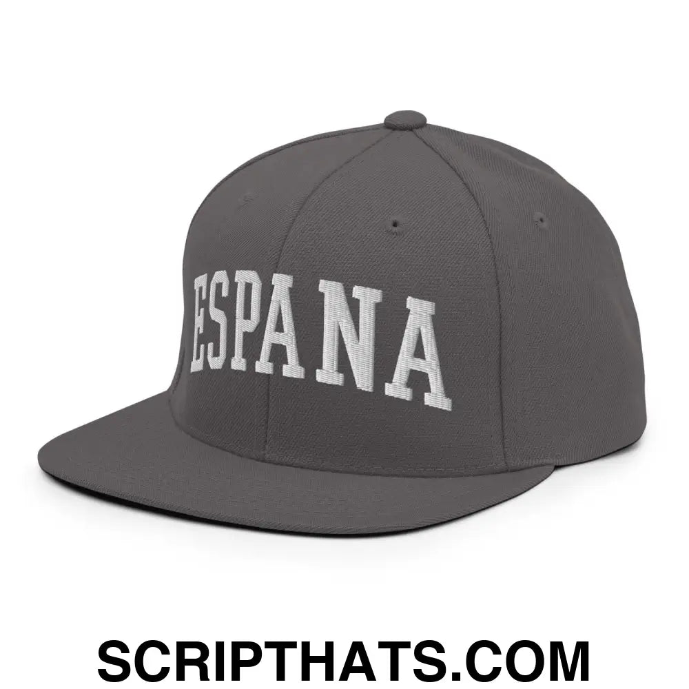 Espana Letterman Varsity Block Snapback Hat Dark Grey