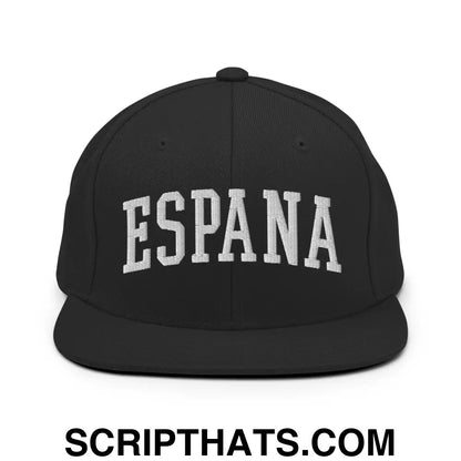 Espana Letterman Varsity Block Snapback Hat Black