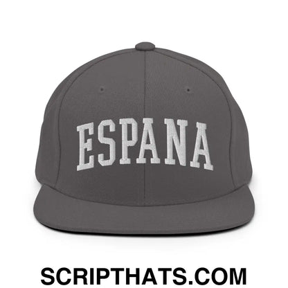 Espana Letterman Varsity Block Snapback Hat Dark Grey