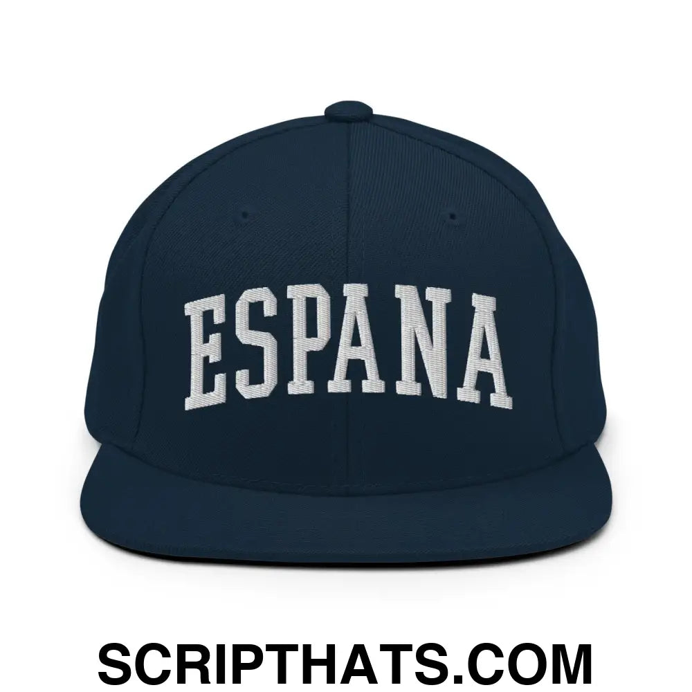 Espana Letterman Varsity Block Snapback Hat Dark Navy