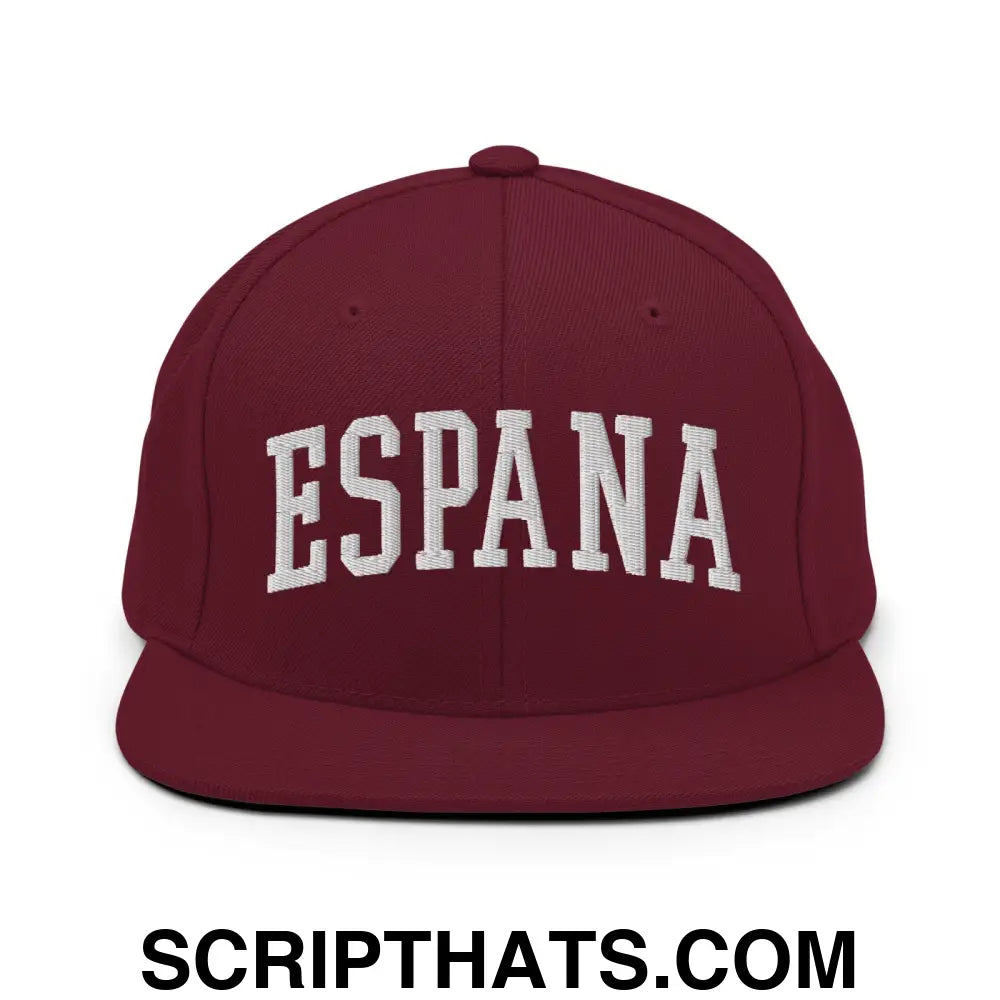 Espana Letterman Varsity Block Snapback Hat Maroon