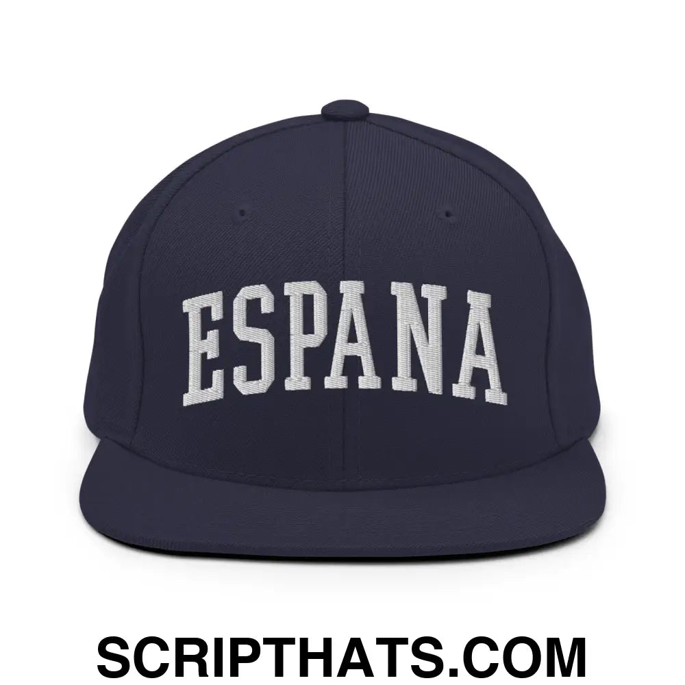 Espana Letterman Varsity Block Snapback Hat Navy