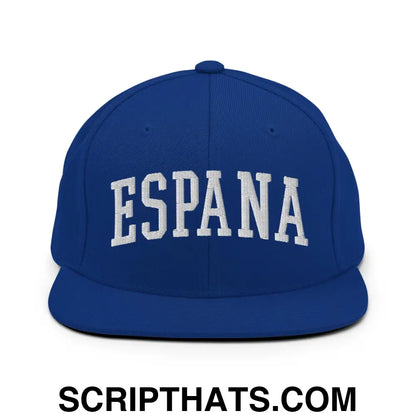 Espana Letterman Varsity Block Snapback Hat Royal Blue