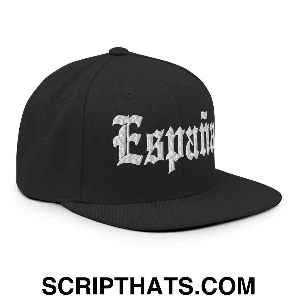 Espana OG Old English Snapback Hat Black