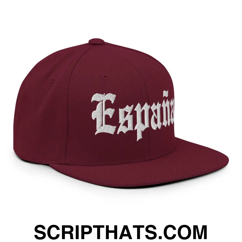 Espana OG Old English Snapback Hat Maroon