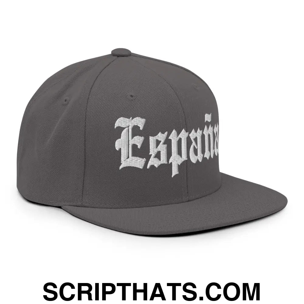 Espana OG Old English Snapback Hat Dark Grey