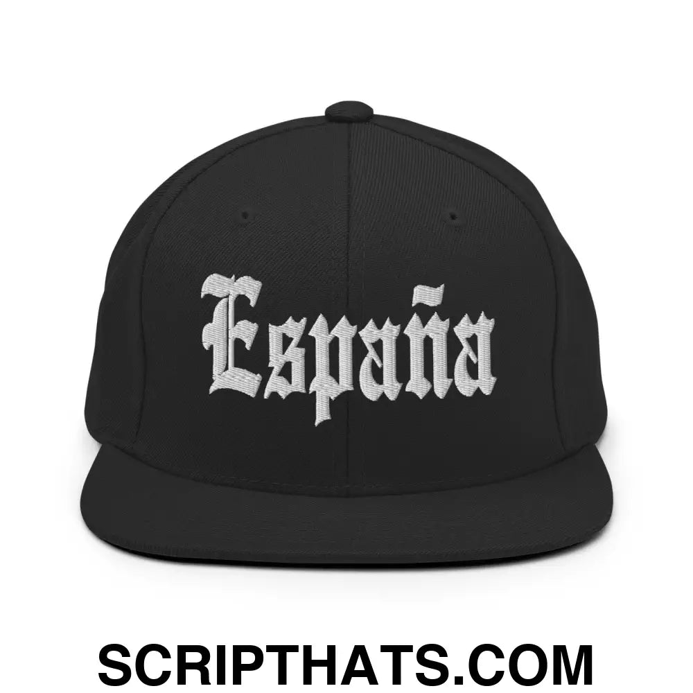 Espana OG Old English Snapback Hat Black