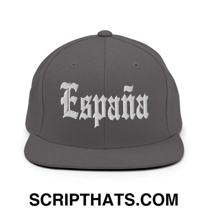 Espana OG Old English Snapback Hat Dark Grey