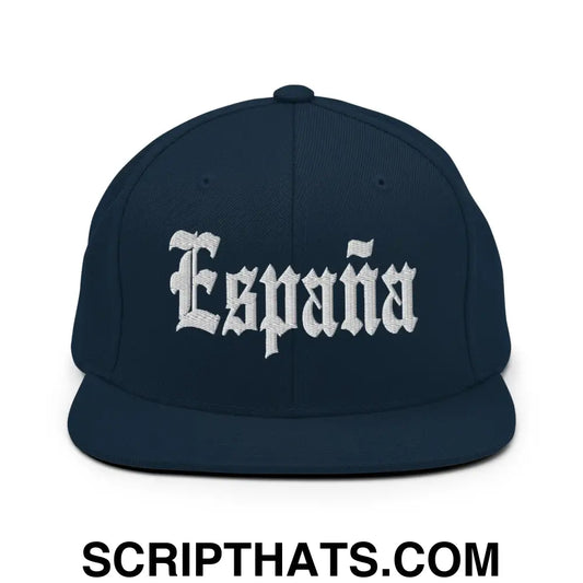 Espana OG Old English Snapback Hat Dark Navy