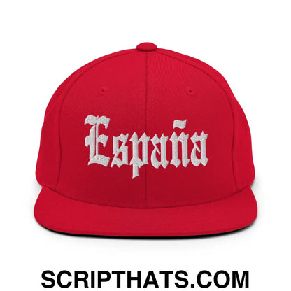 Espana OG Old English Snapback Hat Red