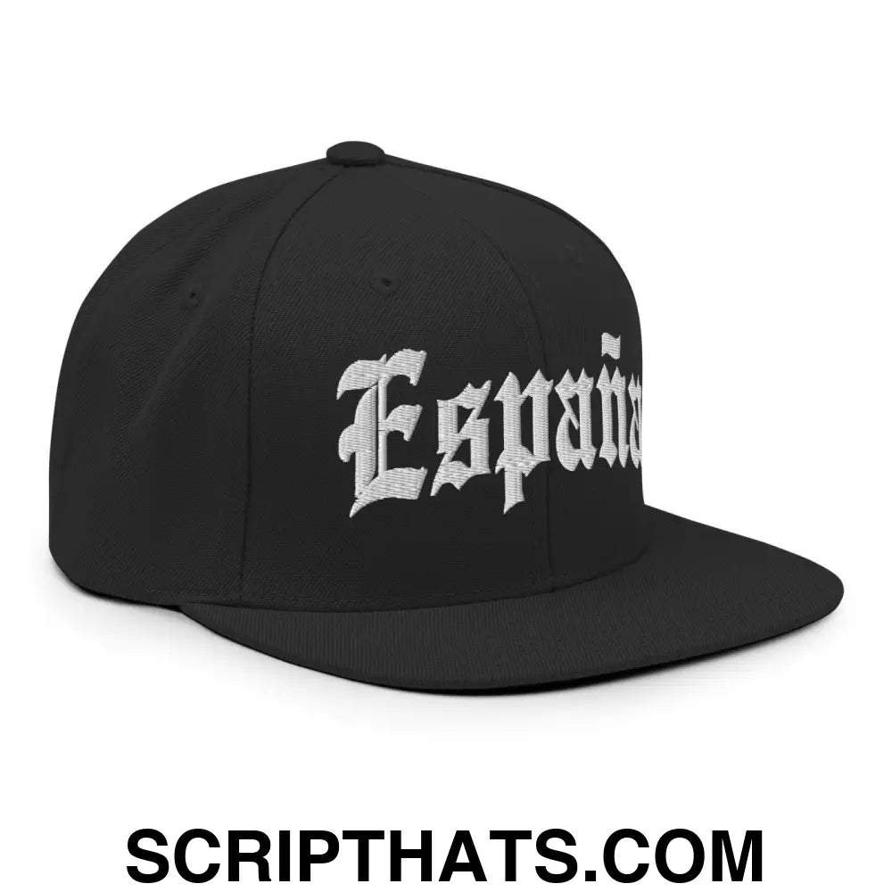 Espana Old English OG Snapback Hat Black