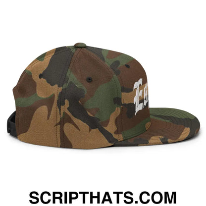 Espana Old English OG Snapback Hat Green Camo