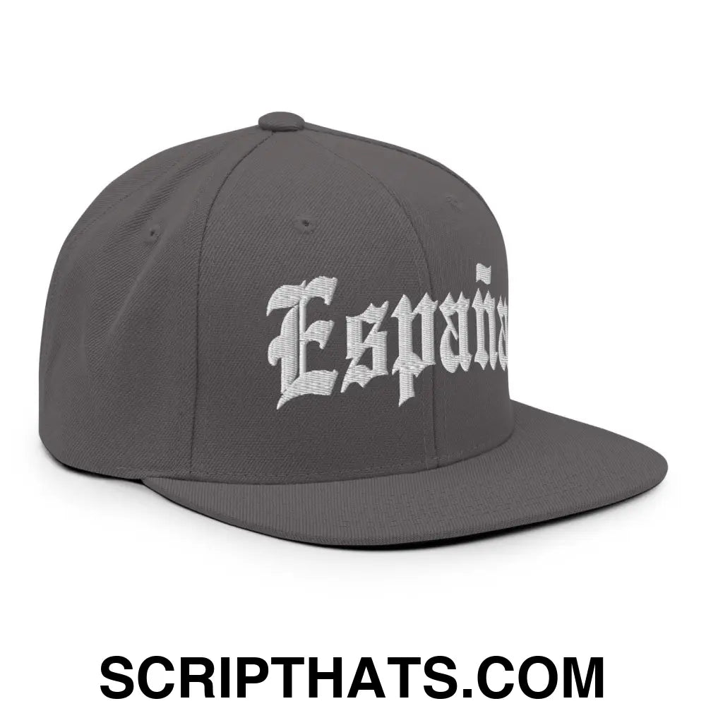 Espana Old English OG Snapback Hat Dark Grey