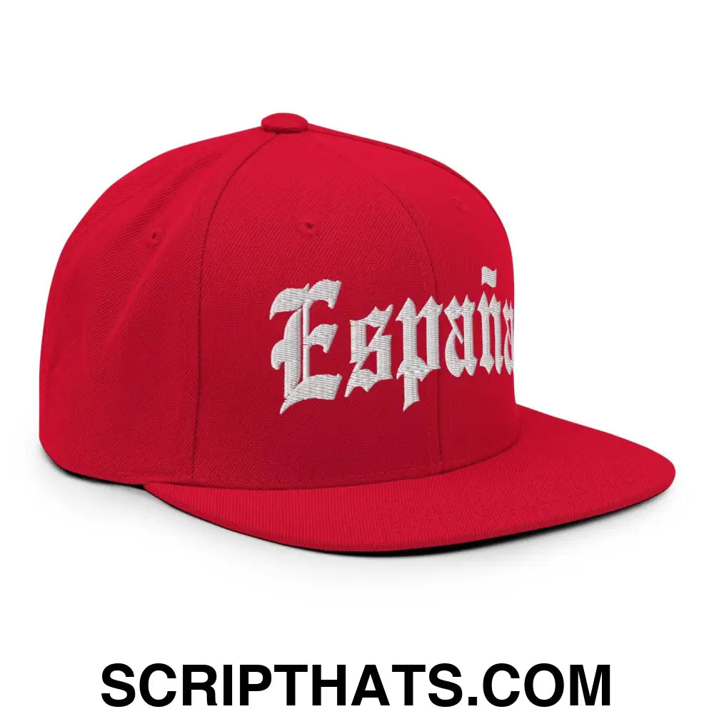 Espana Old English OG Snapback Hat Red