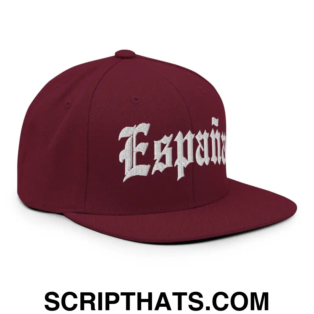 Espana Old English OG Snapback Hat Maroon