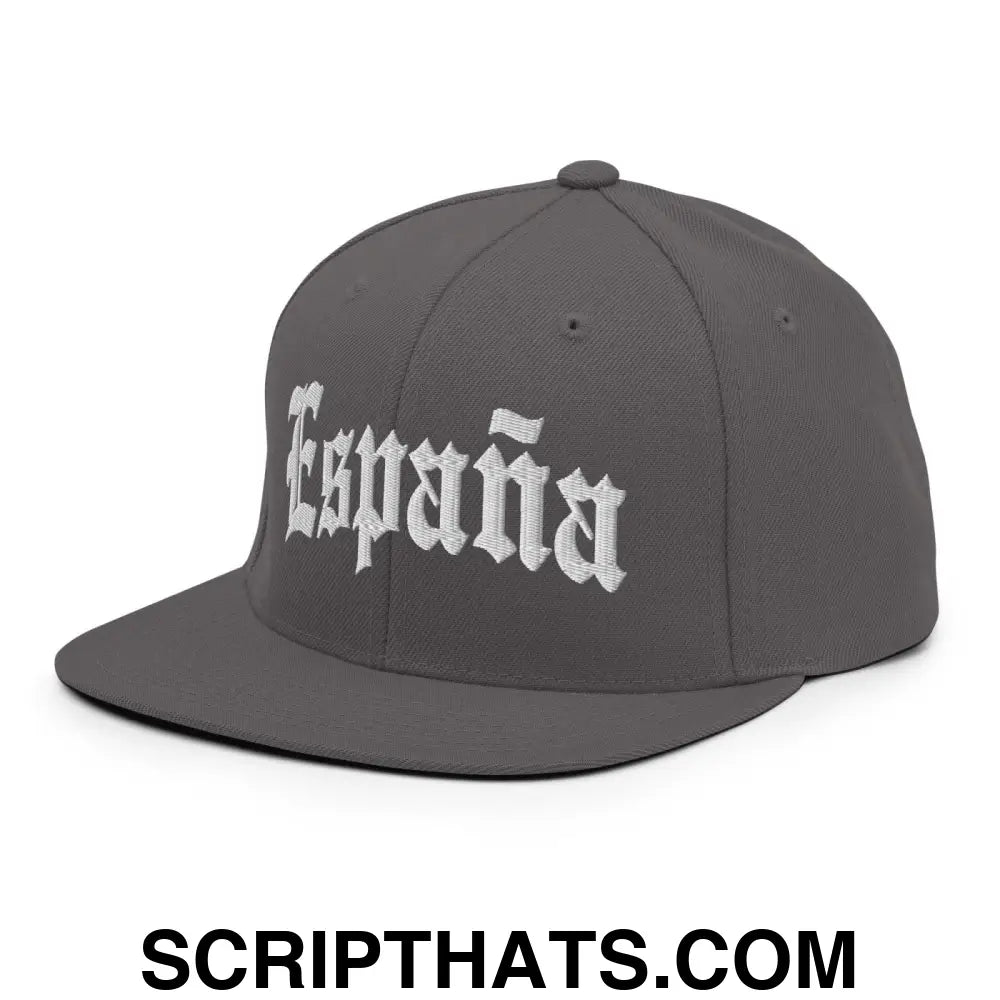 Espana Old English OG Snapback Hat Dark Grey