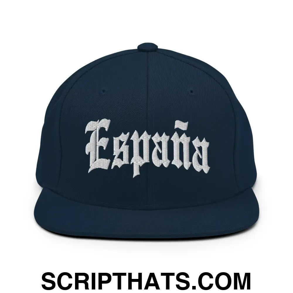 Espana Old English OG Snapback Hat Dark Navy