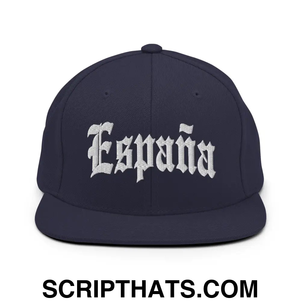 Espana Old English OG Snapback Hat Navy