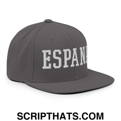 Espana Varsity Letterman Block Snapback Hat Dark Grey