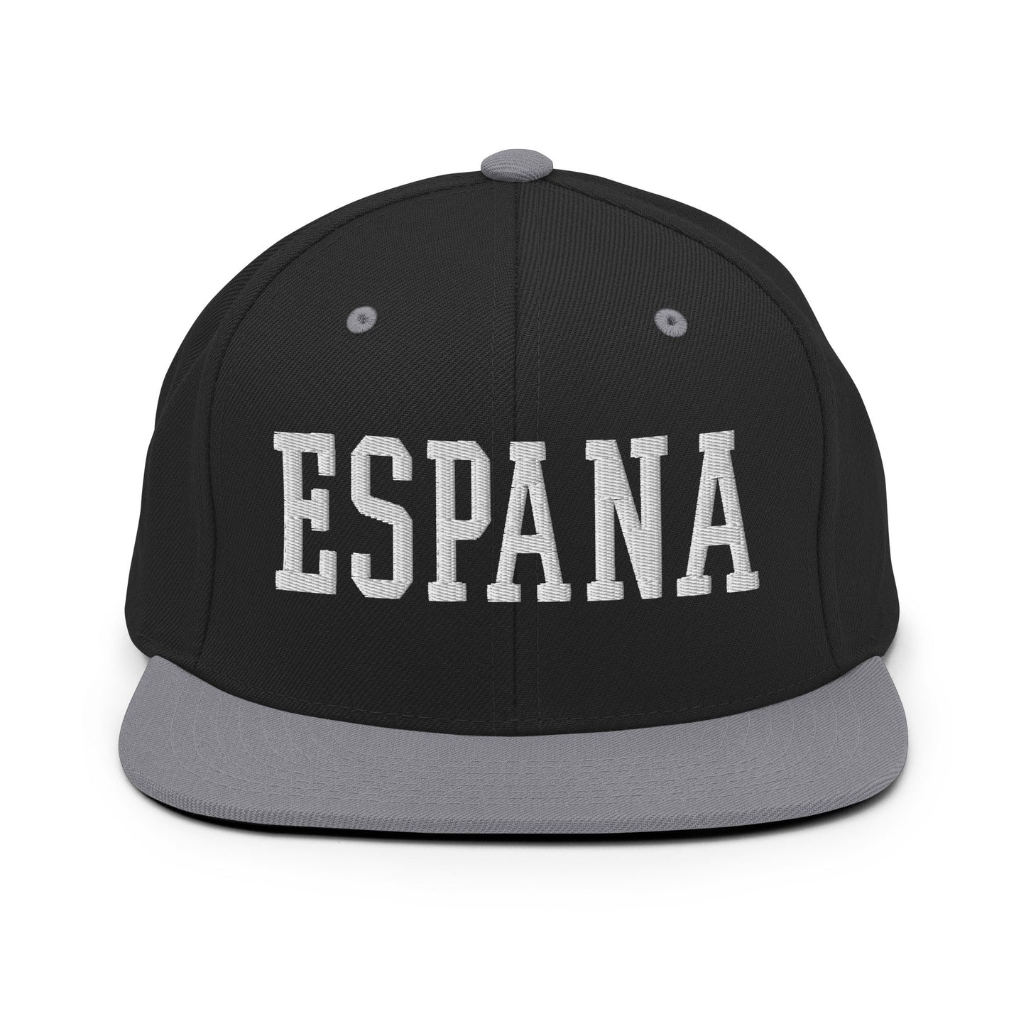 Espana Varsity Letterman Block Snapback Hat Black Silver