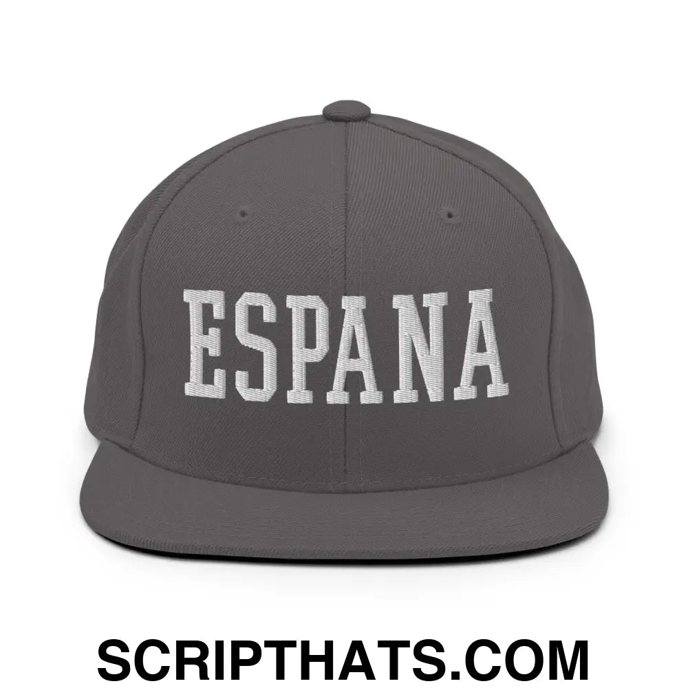 Espana Varsity Letterman Block Snapback Hat Dark Grey