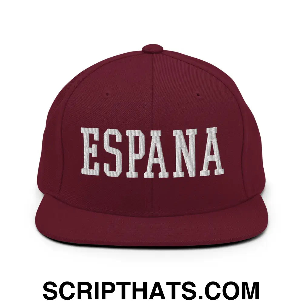 Espana Varsity Letterman Block Snapback Hat Maroon