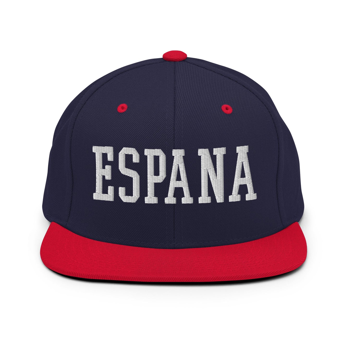 Espana Varsity Letterman Block Snapback Hat Navy Red