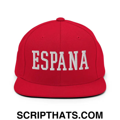 Espana Varsity Letterman Block Snapback Hat Red