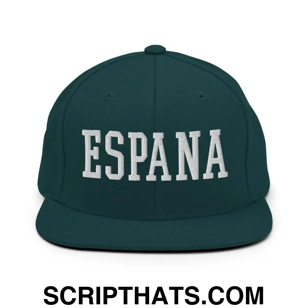 Espana Varsity Letterman Block Snapback Hat Spruce