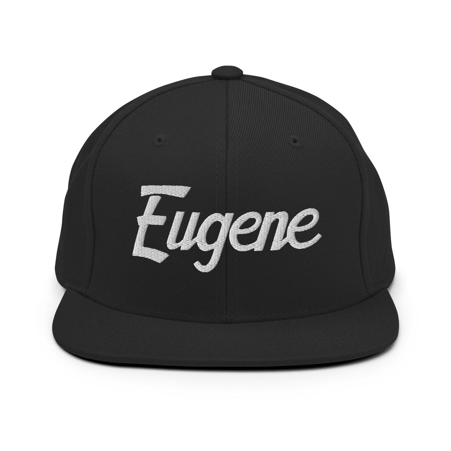 Eugene Script Snapback Hat Black