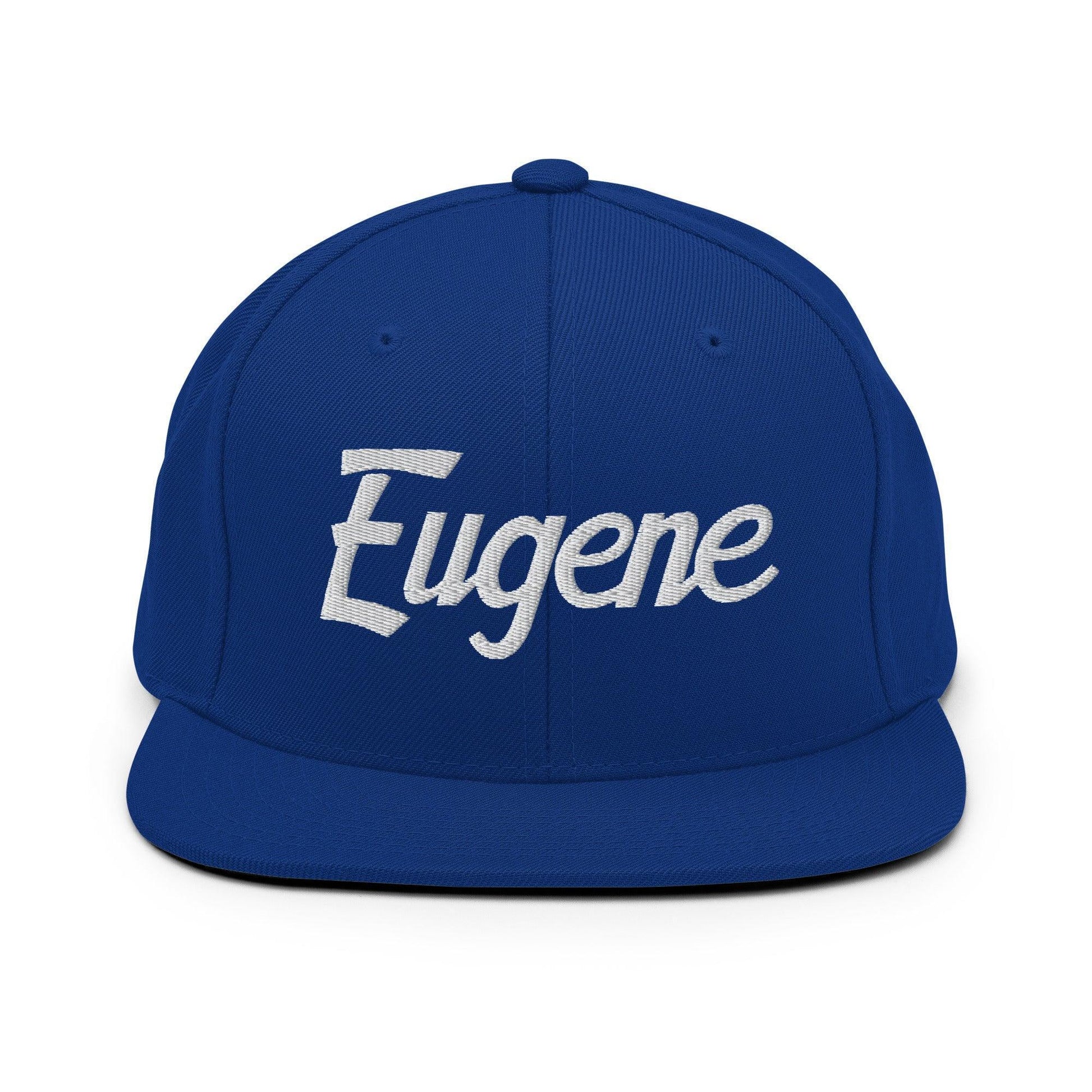 Eugene Script Snapback Hat Royal Blue