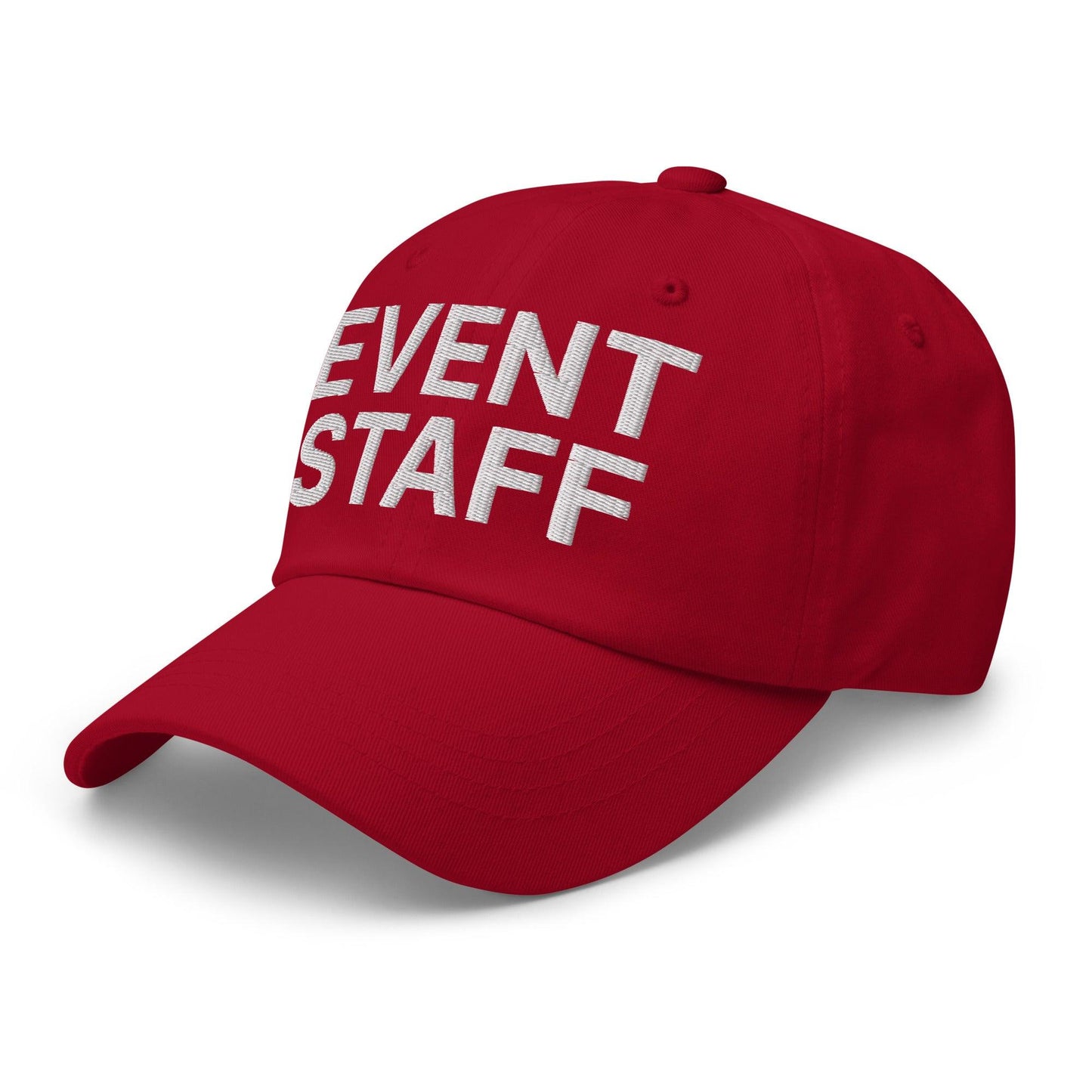 Event Staff Uniform Work Embroidered Dad Hat Cranberry