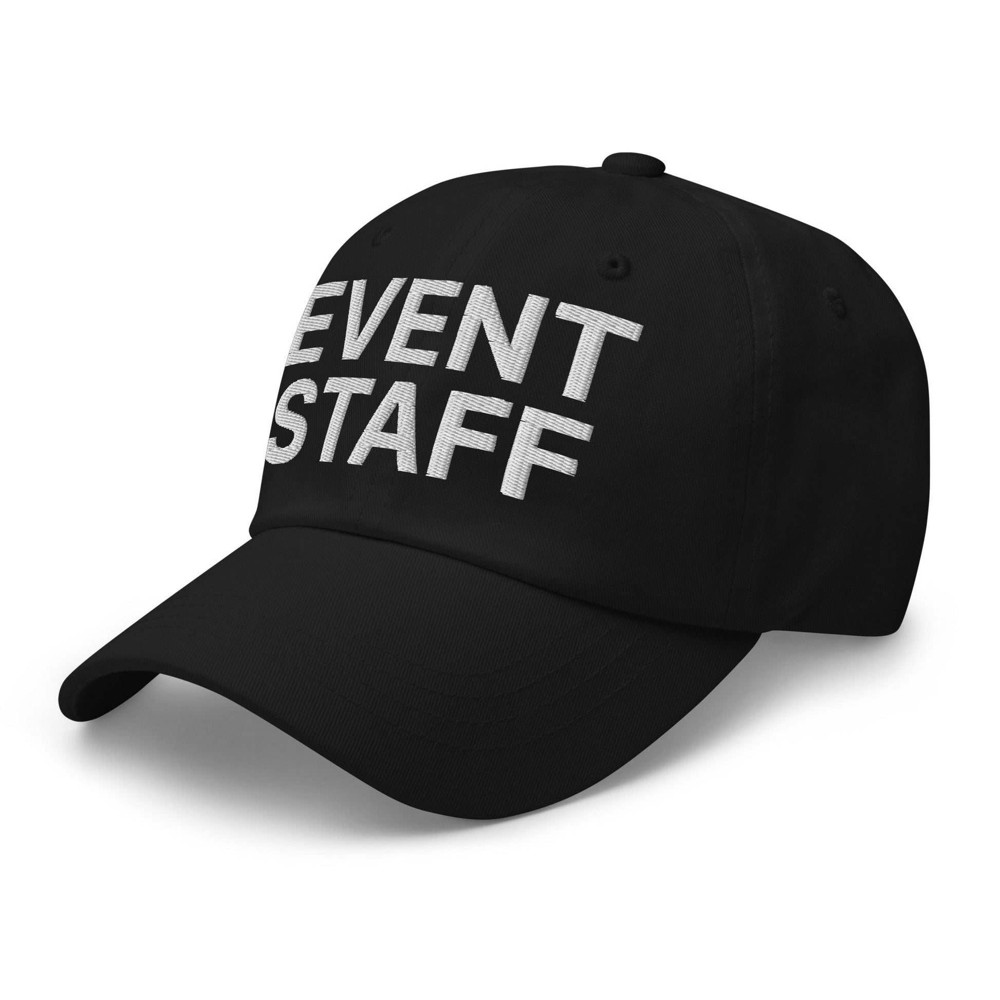 Event Staff Uniform Work Embroidered Dad Hat Black